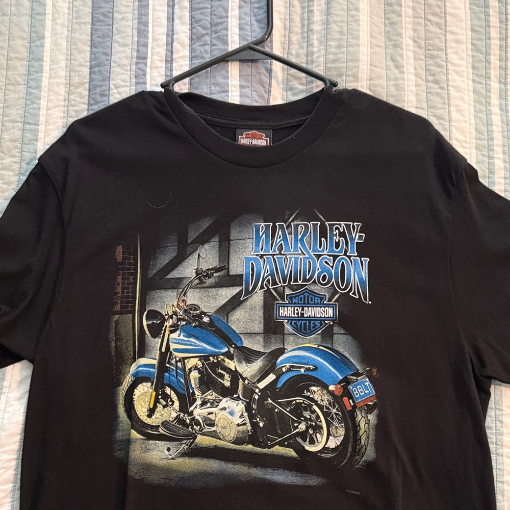 Harley-Davidson Black and Blue Motorcycle Tee